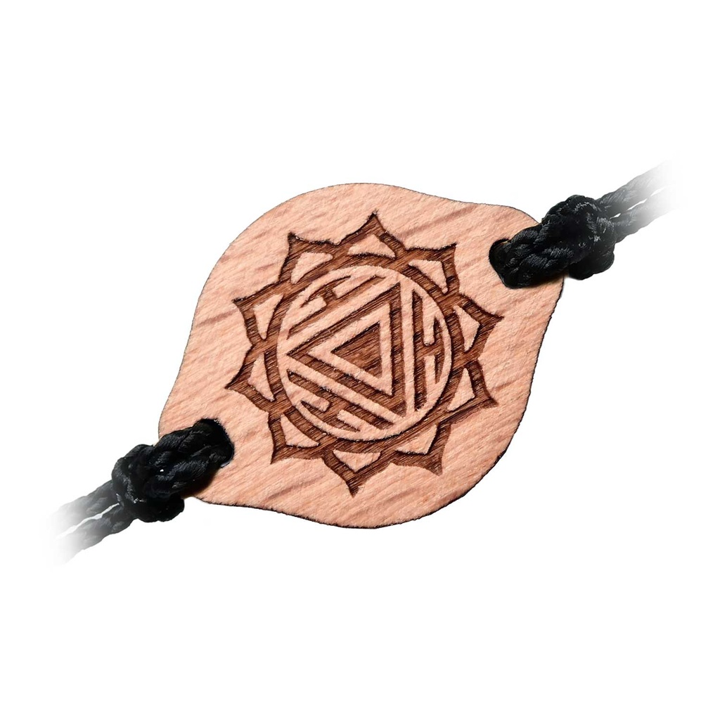Wooper Bracelet Chakra plexus solaire manipura cordon noir