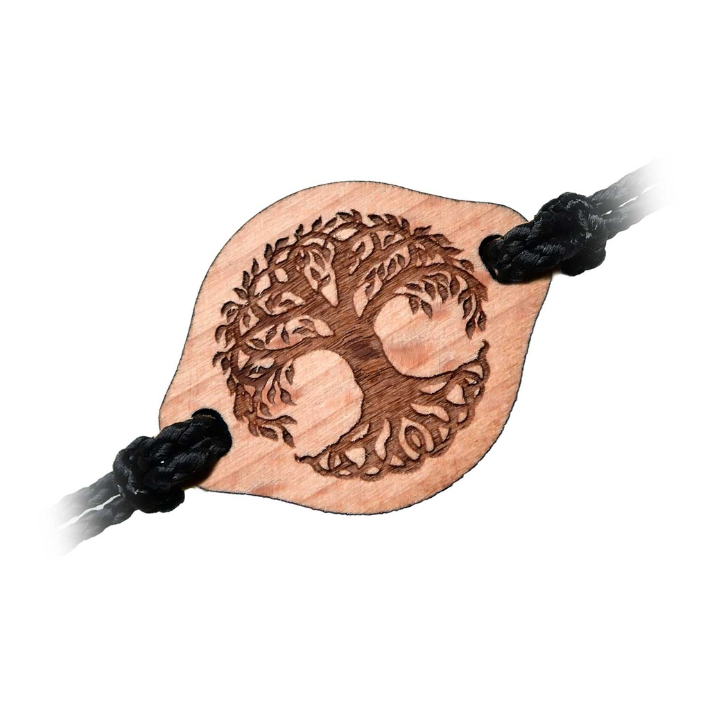 Wooper Bracelet arbre de vie cordon noir