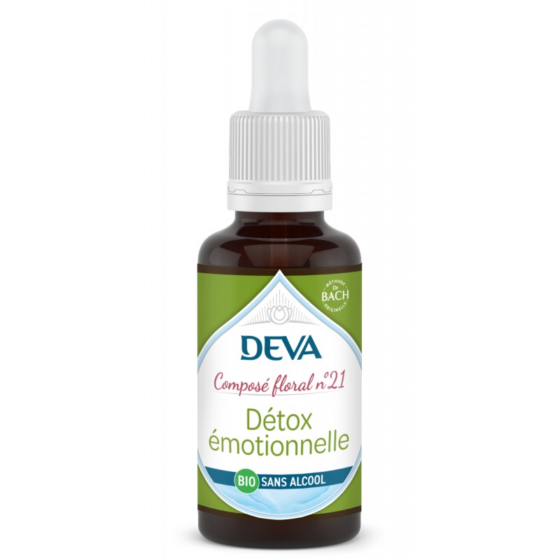 DEVA Composé floral BIO, n°21 D-TOX EMOTIONNELLE 30ml SANS ALCOOL