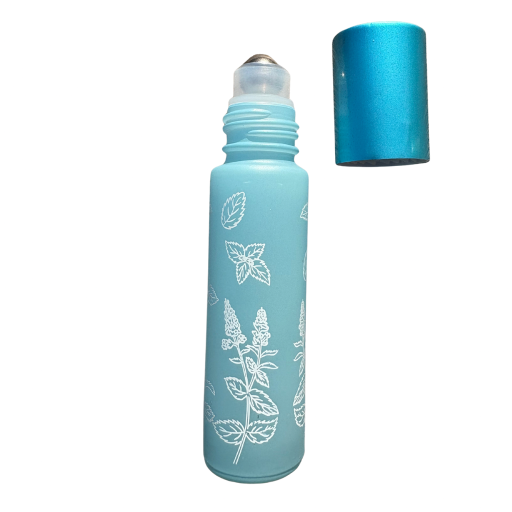 Roll-on en verre 10ml BLEU CLAIR à motif