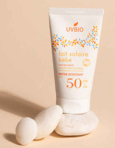 [UVBILAITSOLBEBE] UVBIO Lait solaire BIO* Bébé SPF50 50ml
