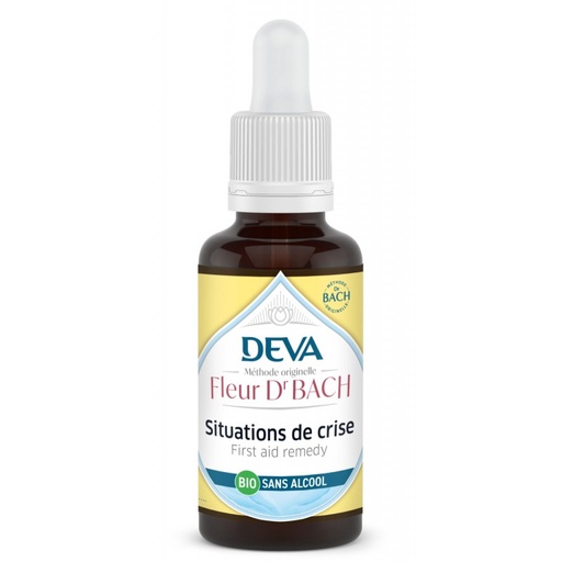 [DBSITU30SAN] Elixir floral Dr Bach de DEVA BIO, Situation de crise/Rescue 30ml SANS ALCOOL