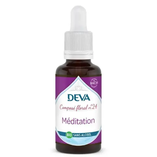 [DMEDI30SANALC] DEVA Composé floral BIO, n°24 MEDITATION 30ml SANS ALCOOL