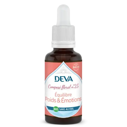 [DPOID30SANALC] DEVA Composé floral BIO, n°25 POIDS & EMOTIONS 30ml SANS ALCOOL