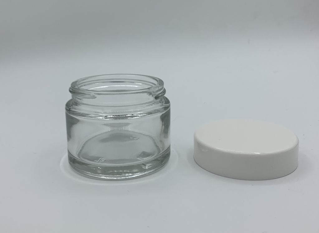 Pot "Aurora" verre 50ml + couvercle blanc