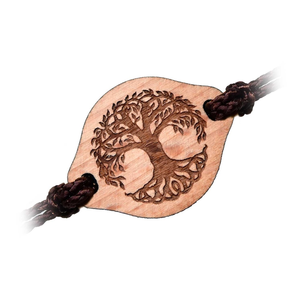 Wooper Bracelet arbre de vie cordon brun