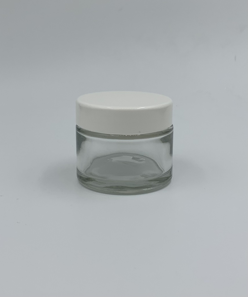 Pot "Aurora" verre 50ml + couvercle blanc