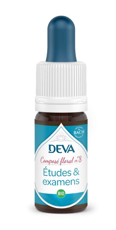 DEVA Composé floral BIO, n°08 ETUDES ET EXAMENS 15ml