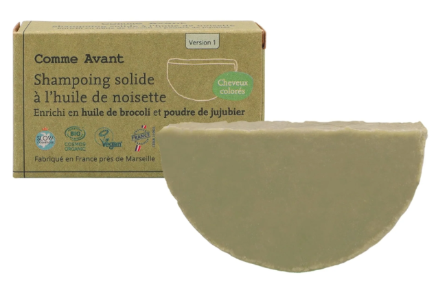 Comme Avant Shampoing solide huile brocoli & poudre jujubier (cheveux abîmés) BIO* 70 gr