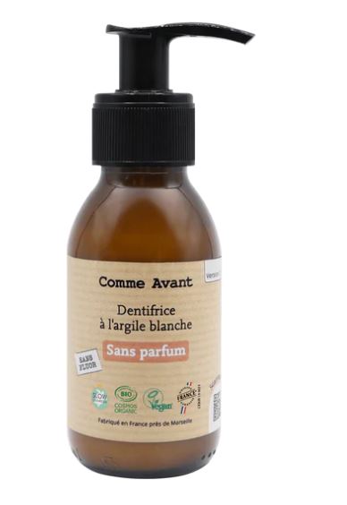 Comme Avant Dentifrice pâte à l'argile blanche sans parfum BIO* 90ml