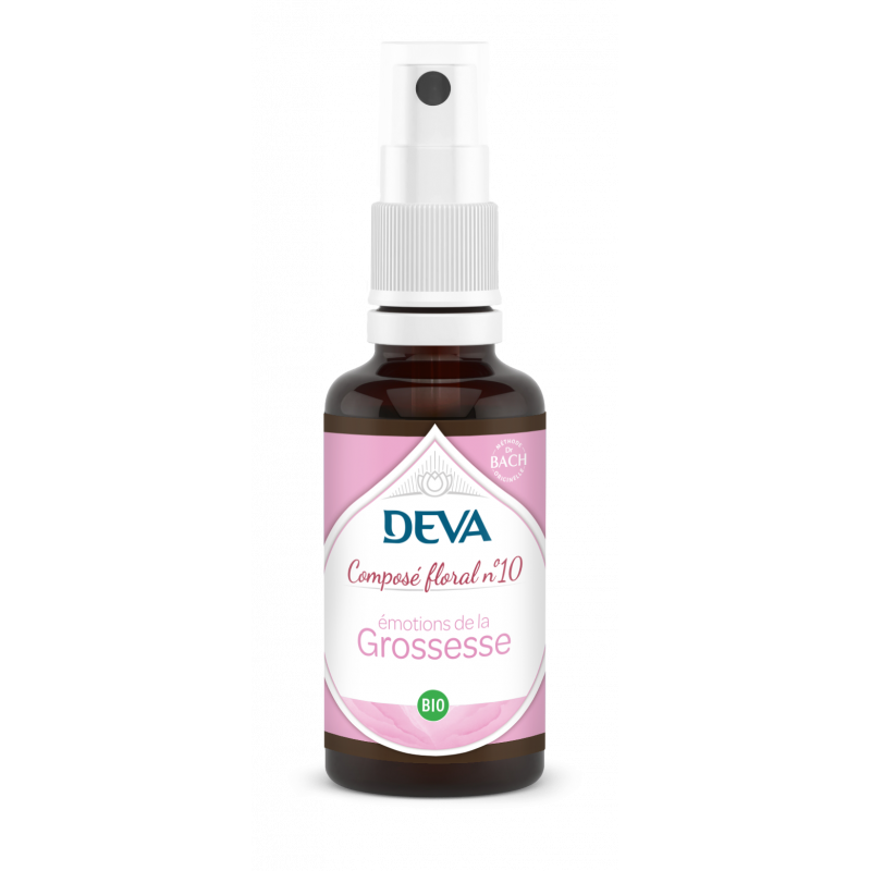 DEVA Composé floral BIO, n°10 Emotions de la GROSSESSE 30ml SPRAY