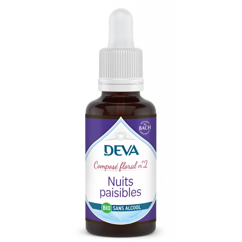 DEVA Composé floral BIO, n°02 NUITS PAISIBLES 30ml SANS ALCOOL