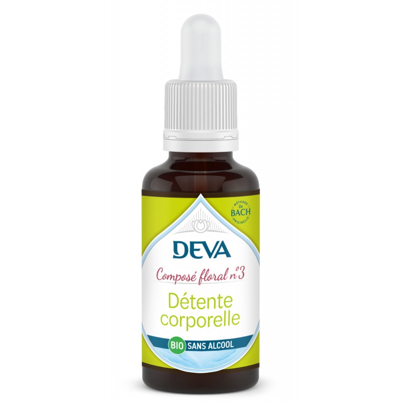 DEVA Composé floral BIO, n°03 DETENTE CORPORELLE 30ml SANS ALCOOL