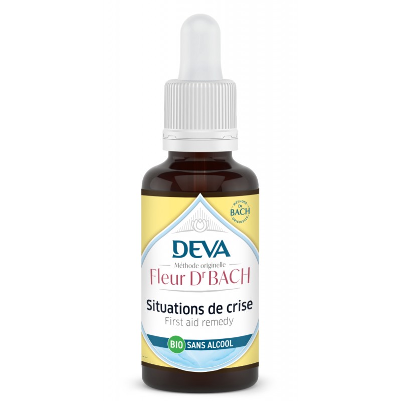 Elixir floral Dr Bach de DEVA BIO, Situation de crise/Rescue 30ml SANS ALCOOL