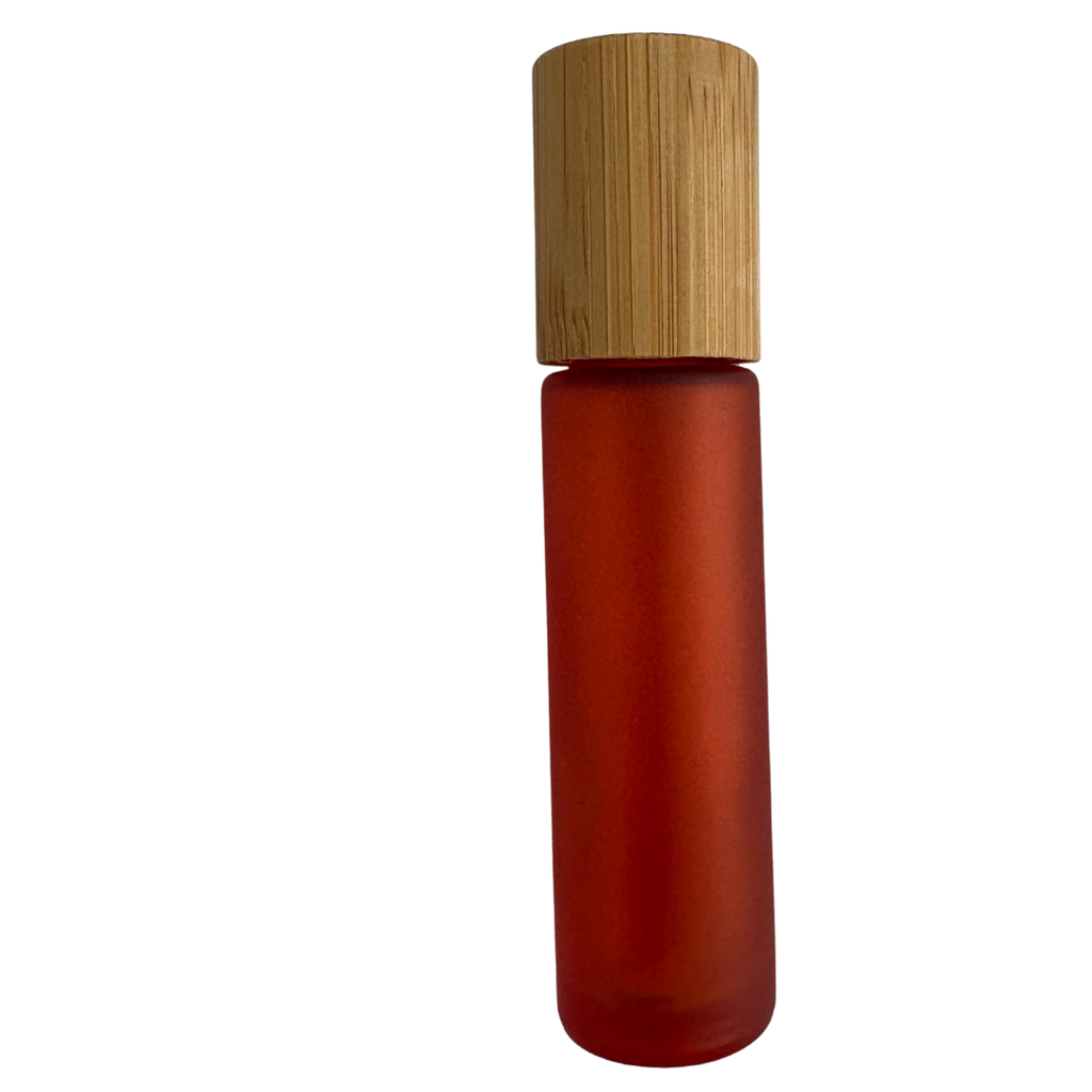 Roll-on en verre 10ml ORANGE GIVRE + bouchon bambou