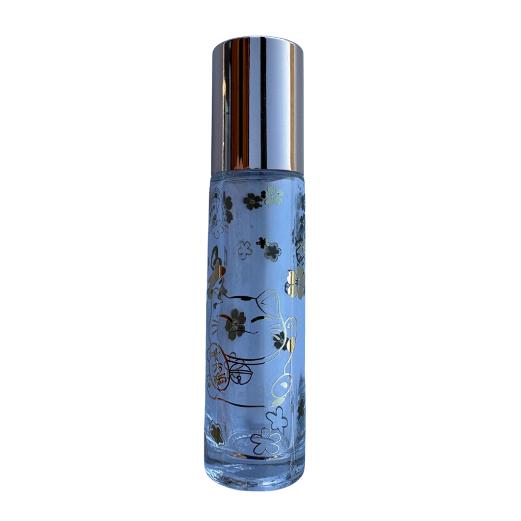Roll-on en verre 10ml TRANSPARENT à motif doré