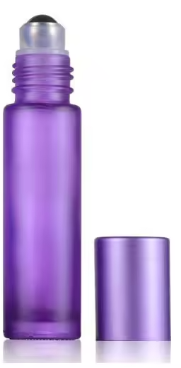 Roll-on en verre 10ml VIOLET GIVRE + bouchon métal