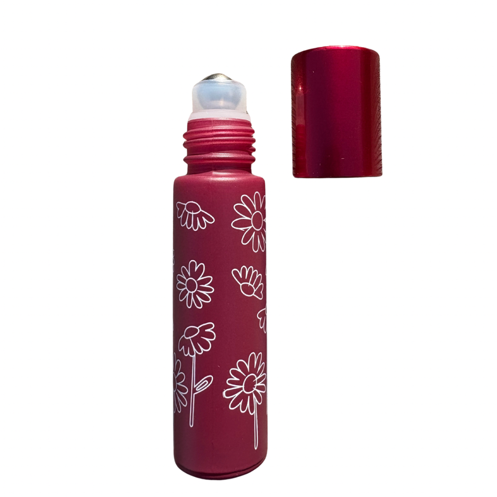 Roll-on en verre 10ml ROUGE à motif