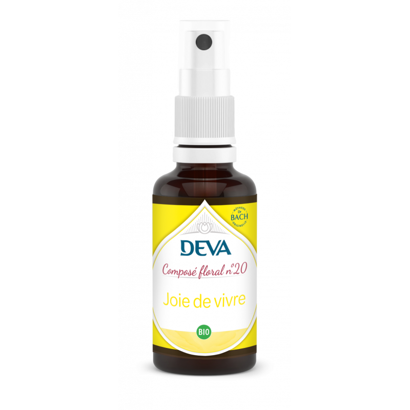 DEVA Composé floral BIO, n°20 JOIE DE VIVRE 30ml spray