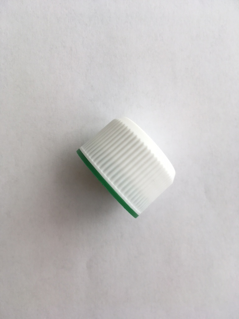 Bouchon blanc lisière verte