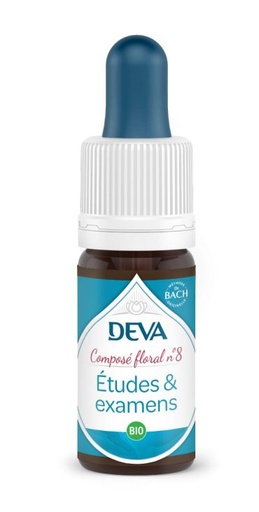 [DETUD15] DEVA Composé floral BIO, n°08 ETUDES ET EXAMENS 15ml