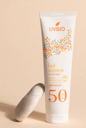 [UVBILAITSOLKIDS100ML] UVBIO Lait solaire BIO adultes & kids SPF50 100ml