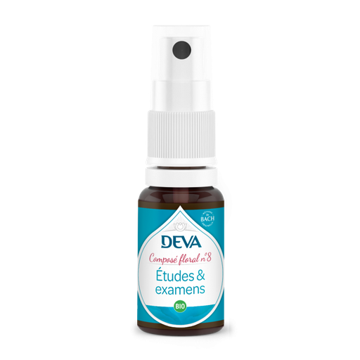 [DETUD15SPR] DEVA Composé floral BIO, n°08 ETUDES ET EXAMENS 15ml SPRAY