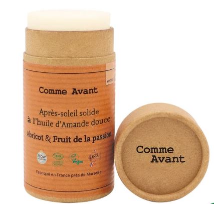 [COMMAPRSOLABR] Comme Avant Après-soleil solide huile amande douce abricot & fruit de la passion BIO* 70 gr
