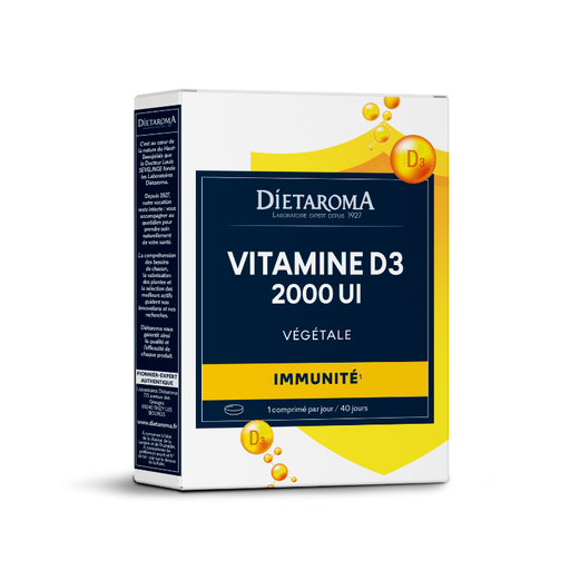 [DIETVITD3] DIETAROMA Vitamine D3 végétale 2000 UI 40cpr