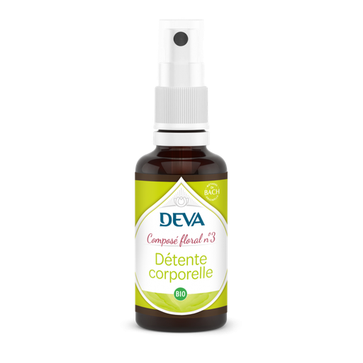 [DDETE30SP] DEVA Composé floral BIO, n°03 DETENTE CORPORELLE 30ml SPRAY