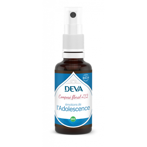 [DADOL30SP] DEVA Composé floral BIO, n°12 Emotions de l'ADOLESCENCE 30ml SPRAY