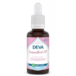 [DGROS30SAN] DEVA Composé floral BIO, n°10 Emotions de la GROSSESSE 30ml SANS ALCOOL