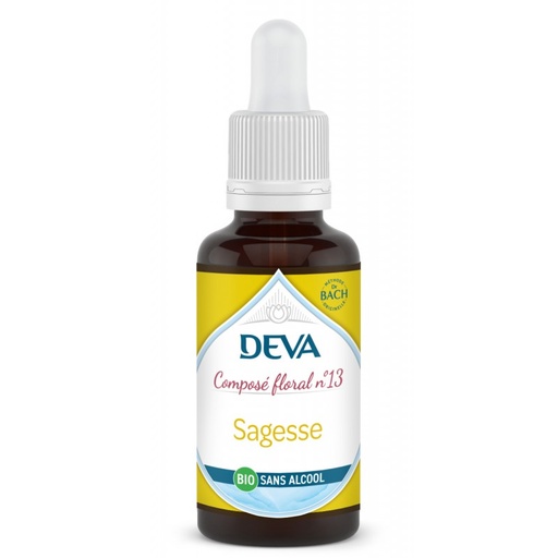 [DSAGE30SAN] DEVA Composé floral BIO, n°13 SAGESSE 30ml SANS ALCOOL