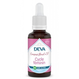 [DCYCL30SAN] DEVA Composé floral BIO, n°17 CYCLE FEMININ 30ml SANS ALCOOL