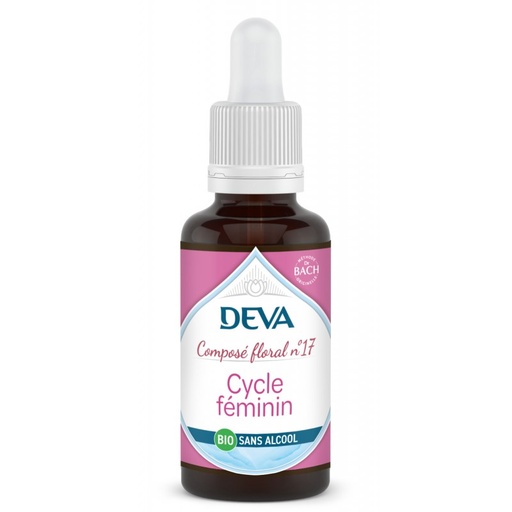 [DCYCL30SAN] DEVA Composé floral BIO, n°17 CYCLE FEMININ 30ml SANS ALCOOL