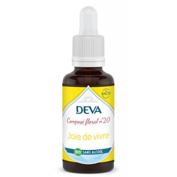 [DJOIE30SAN] DEVA Composé floral BIO, n°20 JOIE DE VIVRE 30ml SANS ALCOOL