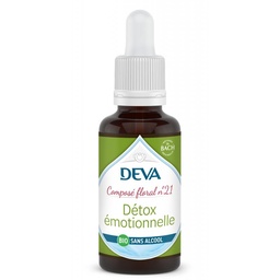 [DDETO30SAN] DEVA Composé floral BIO, n°21 D-TOX EMOTIONNELLE 30ml SANS ALCOOL