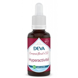 [DHYPE30SAN] DEVA Composé floral BIO, n°22 HYPERACTIVITE 30ml SANS ALCOOL