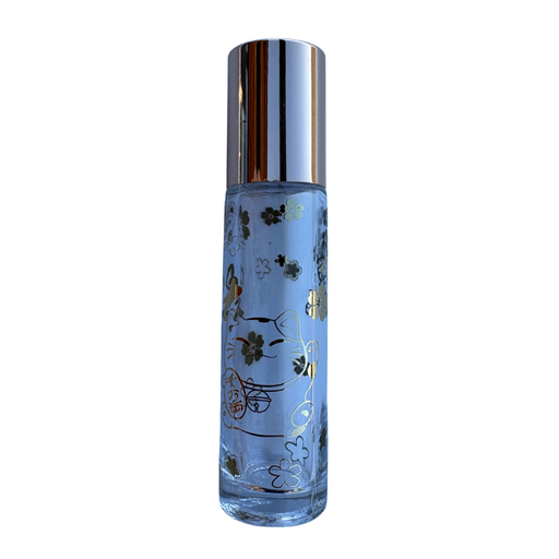 [ROLLTRAMOTDOR] Roll-on en verre 10ml TRANSPARENT à motif doré