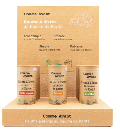 [COMMAVAPREBAUPAR] Comme Avant présentoir baume à lèvres parfumés 9 pces + testeurs