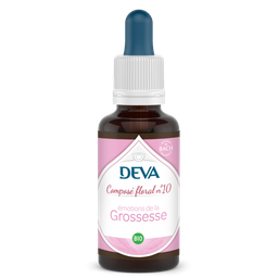 [DGROS30] DEVA Composé floral BIO, n°10 Emotions de la GROSSESSE 30ml